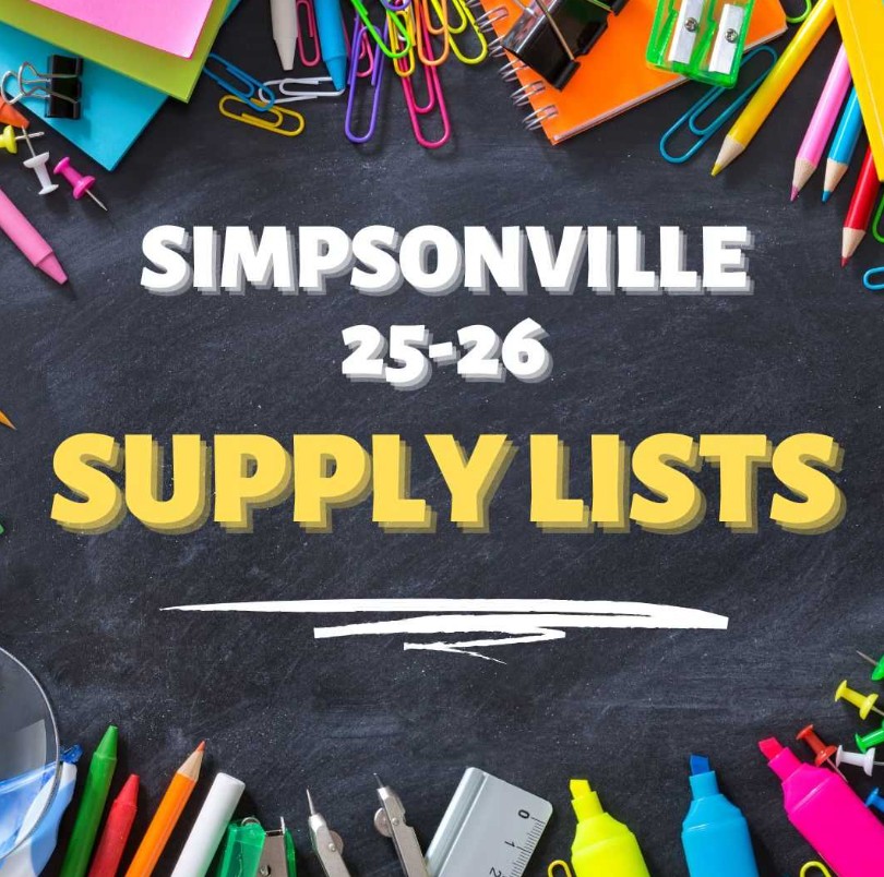 School Supply List Graphic with Chalkboard and Supplies